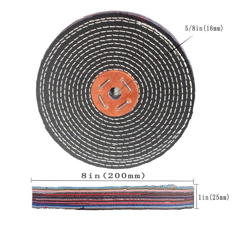 JUNLIXN 8 Inch Extra Thick Denim Buffing Wheel - 5/8 Inch Arbor Hole Denim Polishing Wheel for Bench Grinder, Table Grinder - Image 3